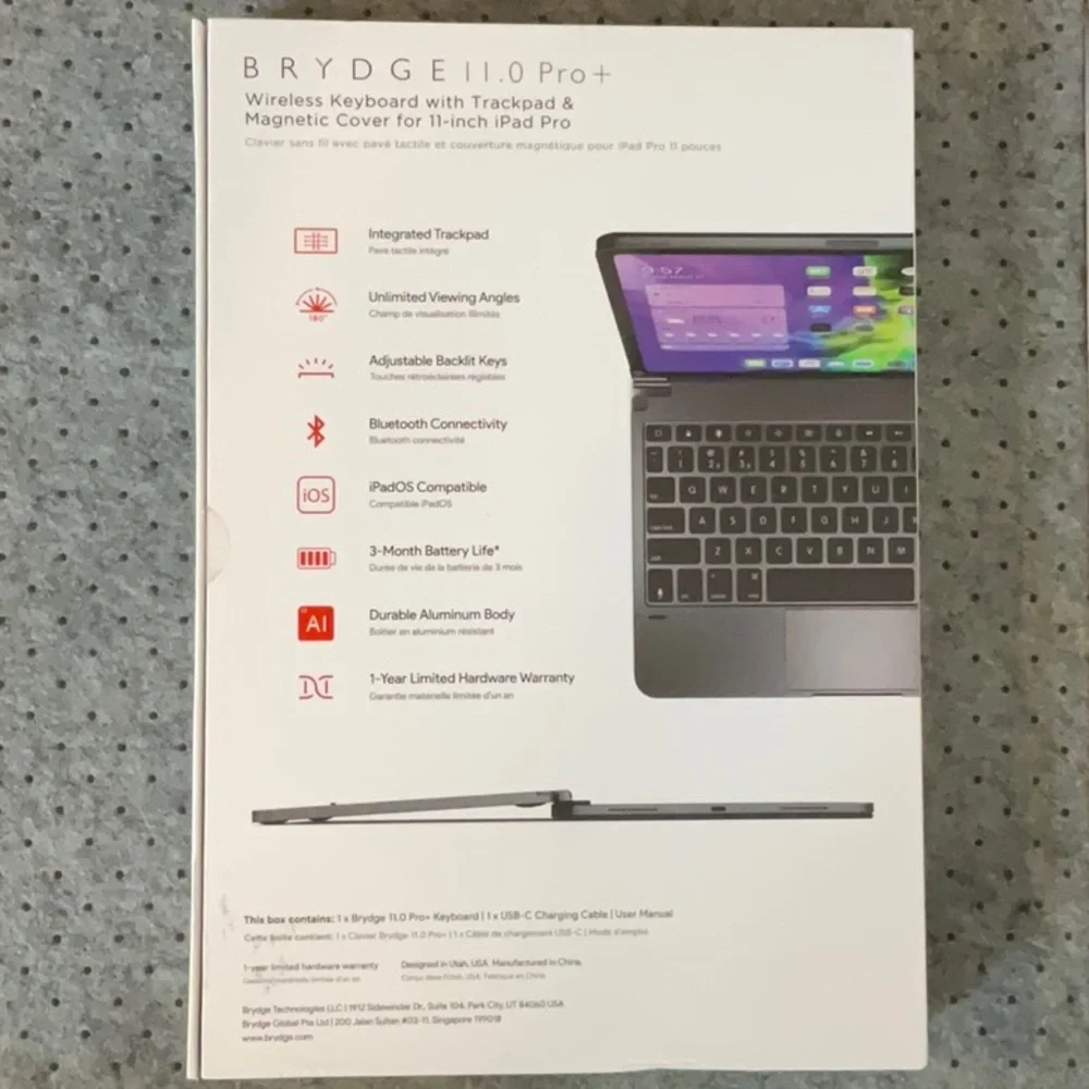 BRYDGE Wireless keyboard with trackpad & magnetic cover for 11-inch iPad Pro